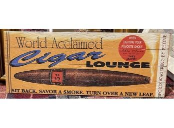 Wood Cigar Lounge  Sign