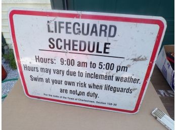 Old Metal Lifeguard Sign