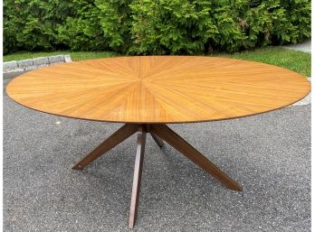Wegmans Furniture   Crossroads  Oval Pedestal Wood Dining Table. - 71'w X 43'd X 29'h