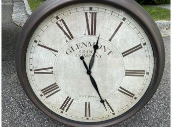 A Large Round  Molded Resin Glenmont Company Clock - 30' Diameter