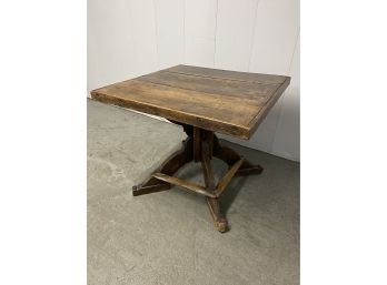 A Primitive / Antique  Rustic Tavern  Table - 34.5' Square X 29.5'h