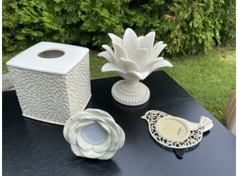 Group Of Items - Frame, Tissue Box Cover & More