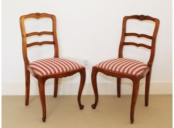 Pair Of Antique French Country Styled Dining Or Accent Chairs