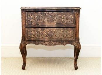 French Louis XV Walnut Bedside Table Or End Table With Two Drawers For Storage And Added Function
