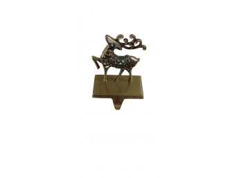 Brass Reindeer Stocking Holder