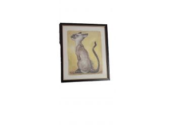 Framed Vintage Cat  Print