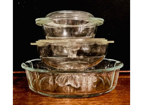 Grouping Of Vintage Clear Pyrex (5ct)