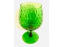 Vintage Mid Century  Oversized Art Glass Goblet By Empoli, Italy