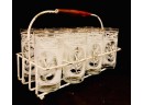 Set Of Vintage Mid Century Tumblers With Carry Caddy (8ct)