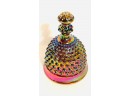 Imperial Glass Co. Iridescent Purple/ Blue Hue Carnival Glass Hobnail Dinner Bell