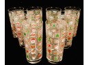 Vintage Culver Glass Christmas Tumblers (8ct)