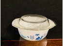 O.M.G. Mod Glass Blue & White Meadowland Casserole Dish With Lid