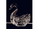 Vintage Mid Century Figural Glass Swan Candy Dish