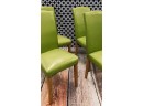 Set Of Retro Lime Green Leatherette Side Chairs (4ct)