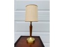 Mid Century Modern Walnut Desk Lamp With Brass Base