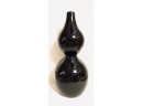 Contemporary Black Ceramic Double Gourd Vase