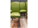 Set Of Retro Lime Green Leatherette Side Chairs (4ct)