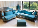 Exquisite Vintage Mid Century Custom Designed & Upholstered 3 Piece Sectional Sofa