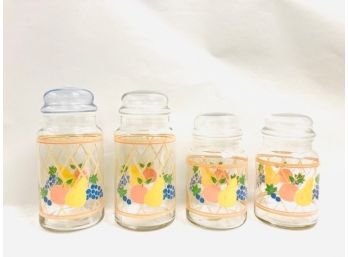 Set Of Vintage Mid Century Modern Kitchen Canisters (4ct)