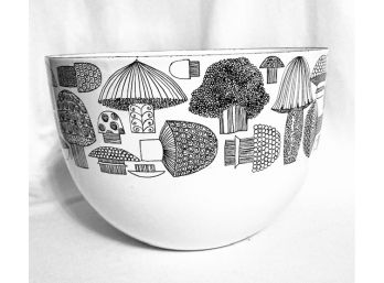 Vintage Finel Enamel Mushroom Mixing Bowl Made In Finland