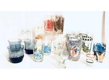Large Grouping Of Mid Century Modern Barware/Glassware (22ct)