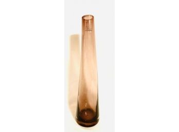 Mid Century Asymmetrical Glass Bud Vase