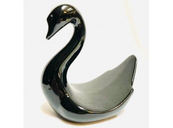 Vintage Mid Century Black Swan Ceramic Soap Dish