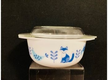 O.M.G. Mod Glass Blue & White Meadowland Casserole Dish With Lid