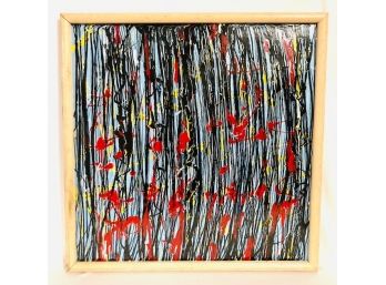 Awesome Framed Abstract Painting On Wood