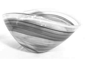 Black, White & Gray Murano Style Sea Shell Console Bowl