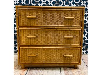 Bamboo Rattan 3-Drawer Dresser