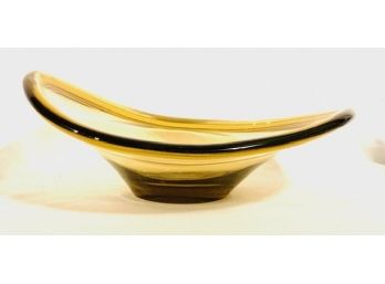 Vintage Mid Century Art Glass Holmegaard Selandia Style Console Bowl