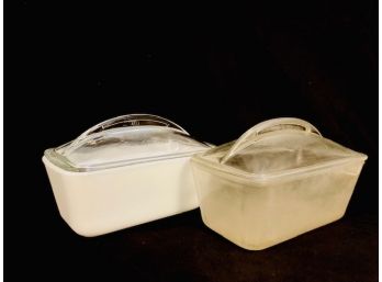Pair Of Vintage Westinghouse Glass Baking Pans With Lids