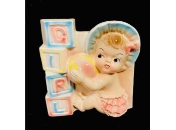 Vintage Mid Century Modern Baby Girl Ceramic Planter From Nancy Pew