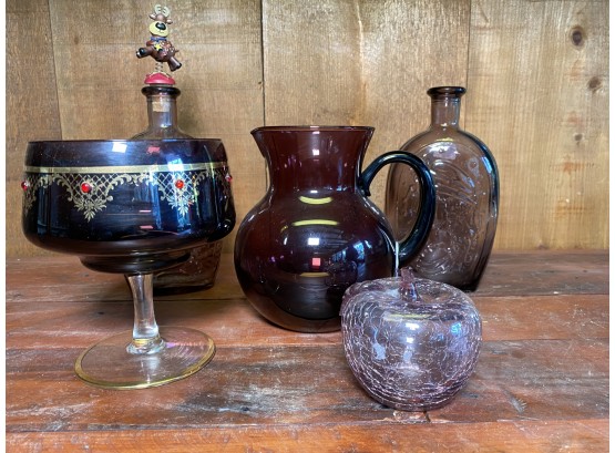 Purple Glass Collection - 5 Pieces