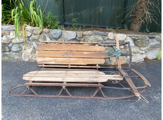 Pair Of Vintage Flexible Flyer Sleds