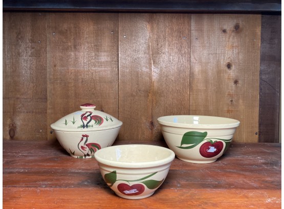 Set Of 3 - Vintage Watt Pottery