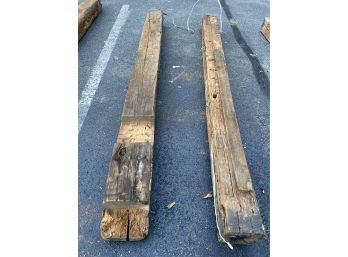 Reclaimed Antique Hand Hewn Wood Beams - Lot #2 Of 3