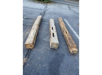 Reclaimed Antique Hand Hewn Wood Beams - Lot #3 Of 3