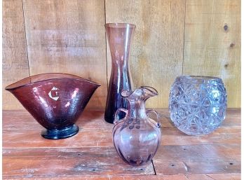 Purple Glass Collection - 4 Pieces