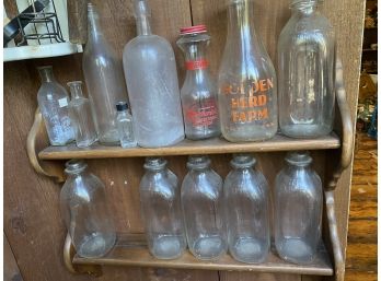 Collection Of Vintage Milk Bottles - 13 Pieces