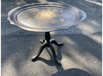 Black Hand Painted Metal Tray Table