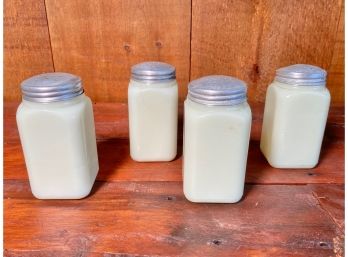 Set Of 4 -Vintage Hazel Atlas Milk Glass Shakers