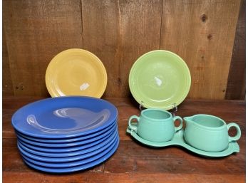 VIntage Fiesta Ware & Pottery Barn Plates - Set Of 10