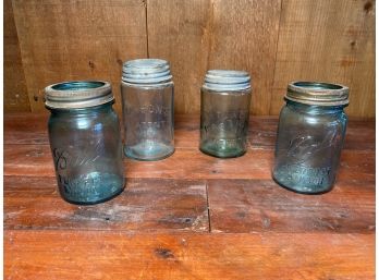 Vintage Blue Mason Jars