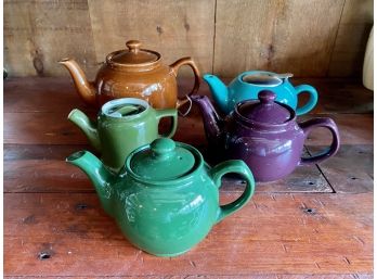Colored Ceramic Teapots - Set Of 6