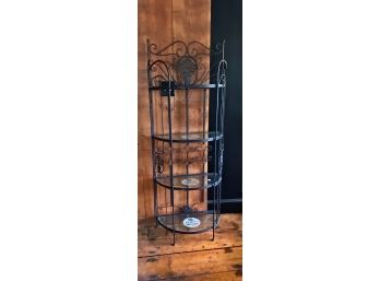 Wrought Iron Etagere With Glass Shelves (Lot 2 Of 2)