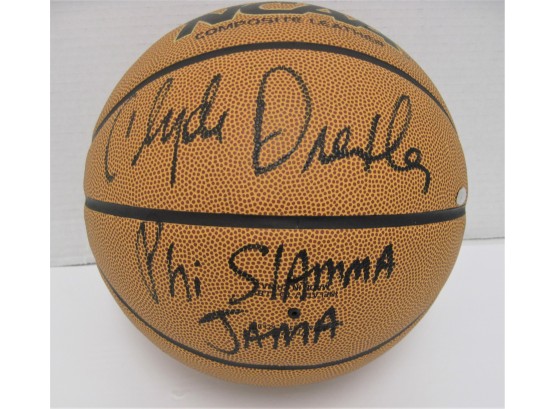 Clyde Drexler Phi Slama Jama Signed Autographed Full Size Basketball Steiner COA