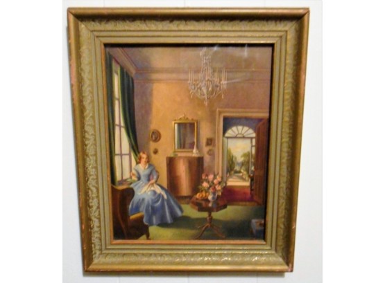 Allan Forbes Signed Victorian Print  Titled 'Leisure Moment'