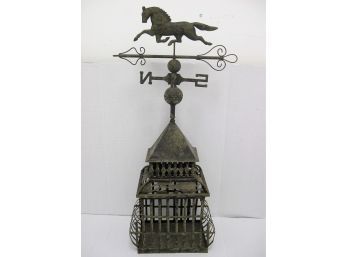 Very Unique Mounted Tin Horse Weathervane With Directional